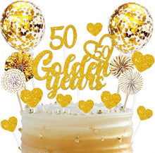 Goldene Hochzeit Tortendeko Set Glitzer 50. Geburtstag Cake Topper
