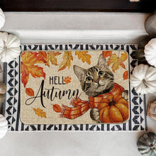 Große Katze Ahornblätter Herbst Fußmatte 40x60 cm