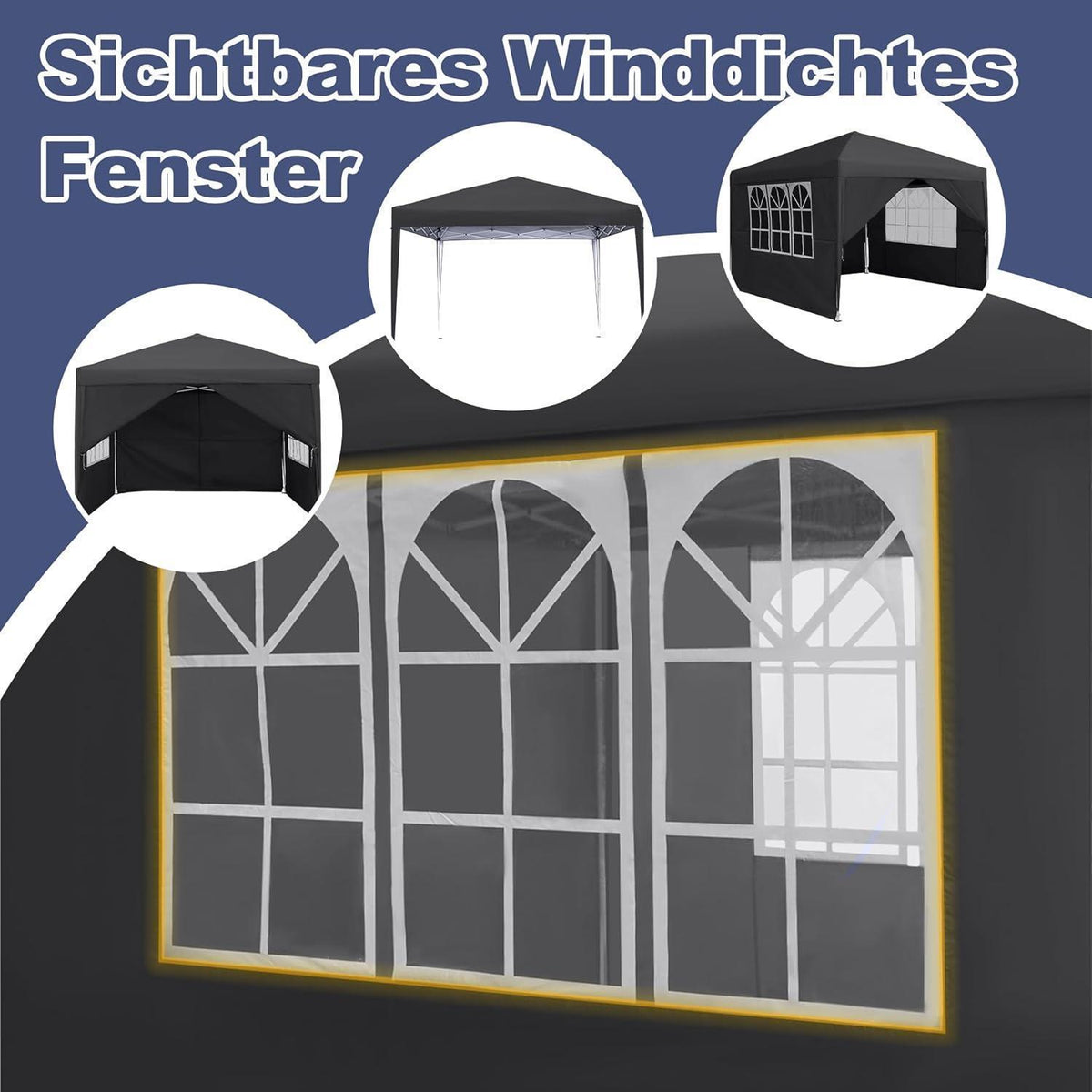 3x3 Faltpavillon Wasserdicht – Partyzelt für Garten & Events