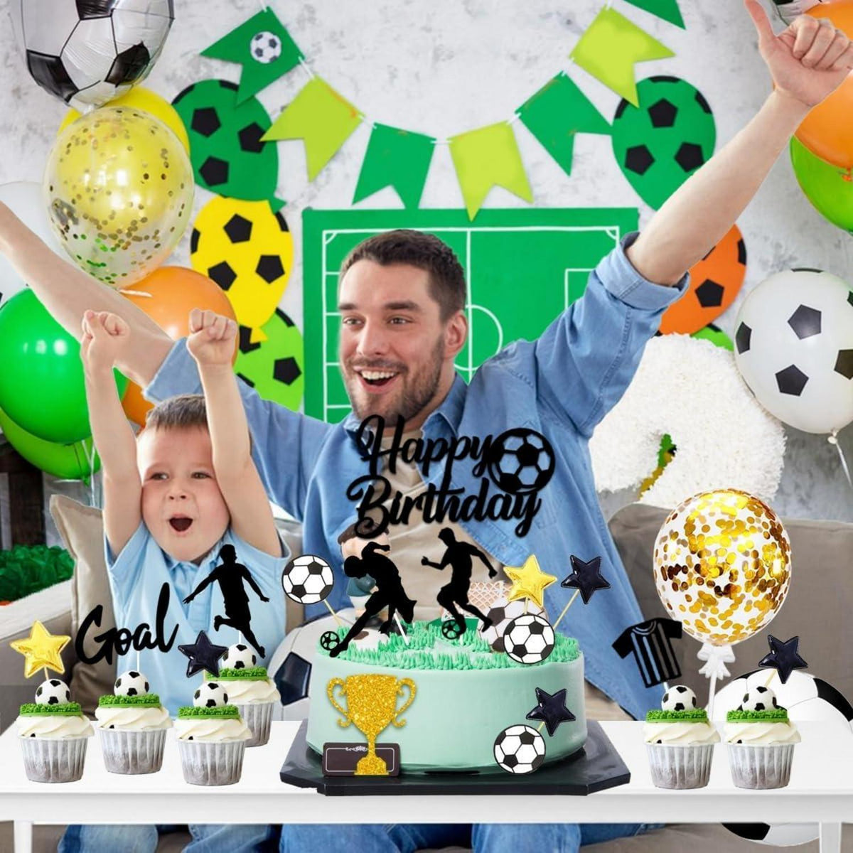 Fußball Tortendeko Kuchentopper Set Kindergeburtstag Party