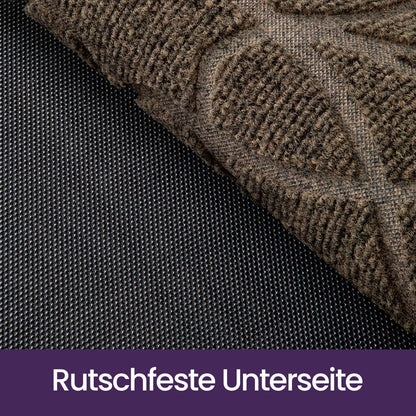 Fußmatte Outdoor Braun 90x150 cm - Wetterfest & Rutschfest