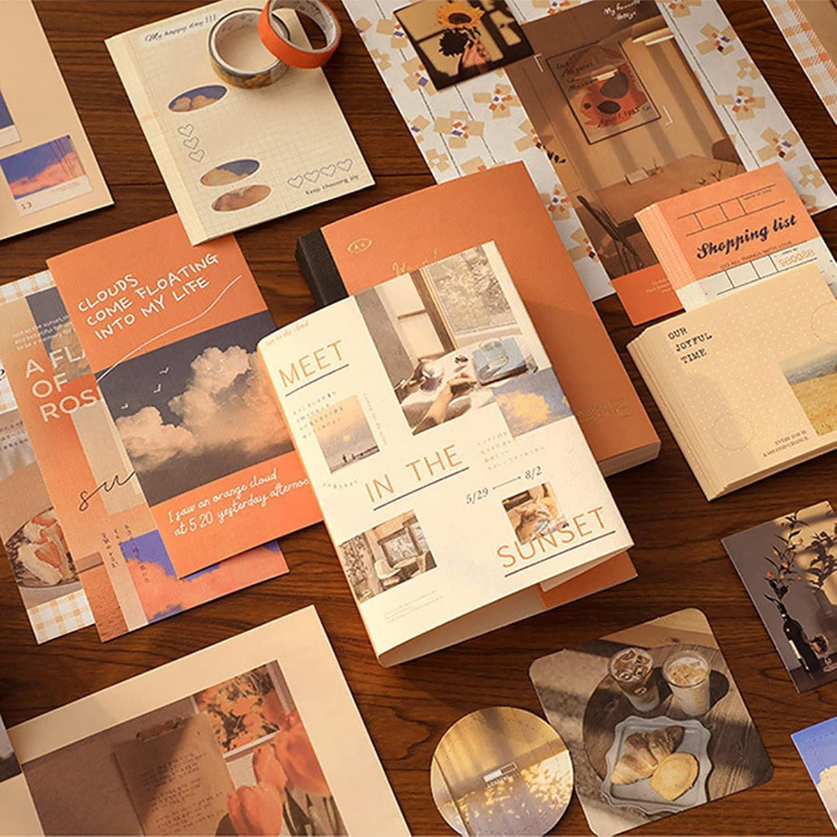 Vintage Scrapbook Set mit Notizbuch & Zubehör – DIY Geschenk