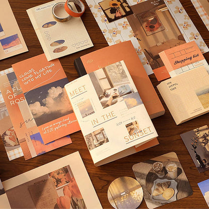 Vintage Scrapbook Set mit Notizbuch & Zubehör – DIY Geschenk