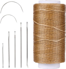 Leder Faden Set 150D Wachsfaden Ledernähgarn Nadeln Khaki