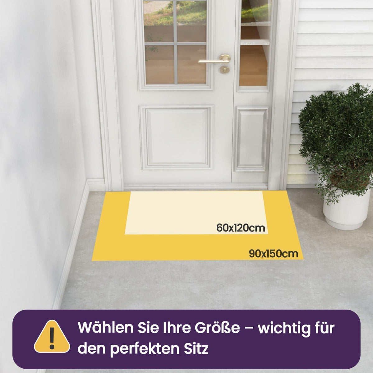 Fußmatte Outdoor 90x150 cm – Wetterfest & Rutschfest Schwarz
