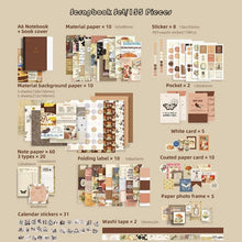 Vintage Scrapbook Set mit Notizbuch & Zubehör – DIY Geschenk
