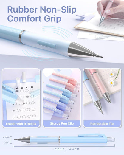 Pastell Druckbleistift Set mit 360 HB Bleistiftminen, 3 Stück
