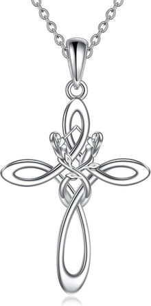 Keltischer Knoten Kreuz Halskette Sterling Silber Unendlichkeit