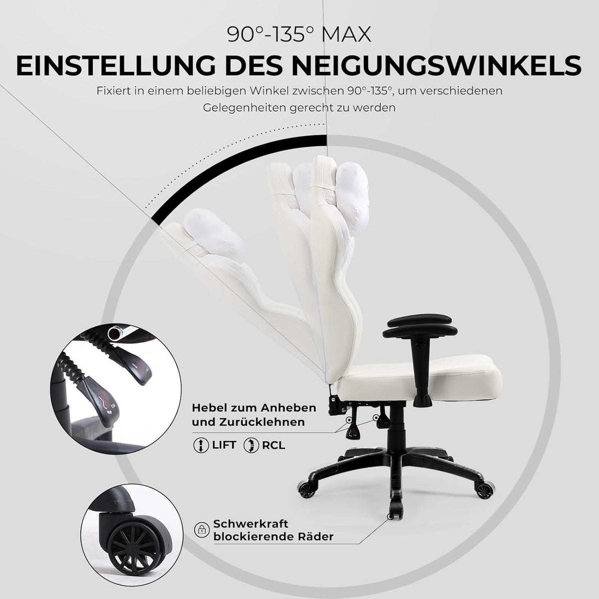 Gaming Stuhl PU Leder Schneidersitz ergonomisch PC Büro hohe Rückenlehne