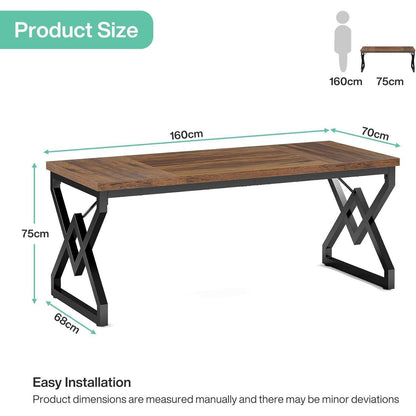 Großer Schreibtisch 160cm – Industrieller Bürotisch für Home Office