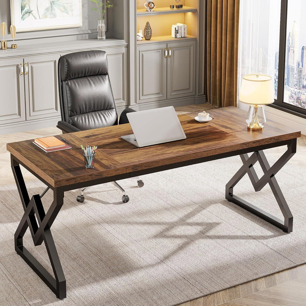 Großer Schreibtisch 160cm – Industrieller Bürotisch für Home Office