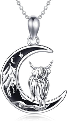 Hochlandkuh Halskette 925 Sterling Silber Frauen Geschenk