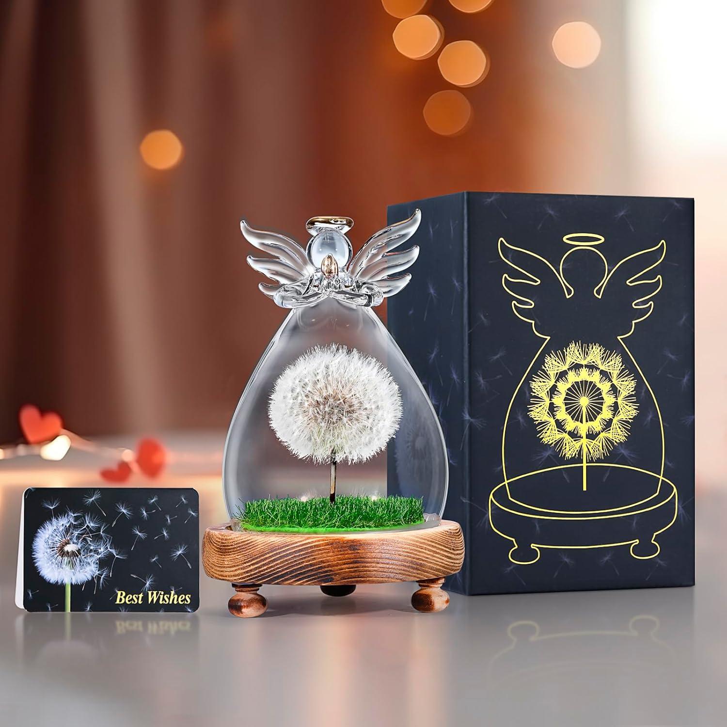 Engel-Pusteblume im Glas, Geschenk für Frauen, Muttertag, Geburtstag