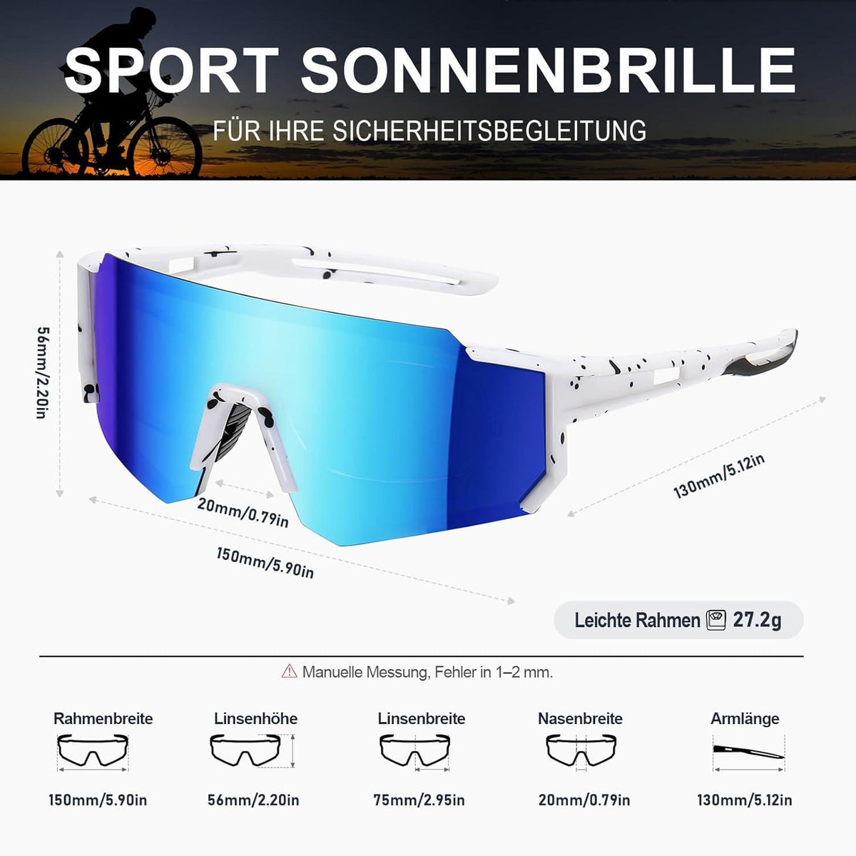 Sportbrille Polarisiert UV400 für Herren Damen