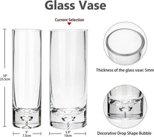 25CM Kristallklare Glasvase Zylindrisch Tischvase für