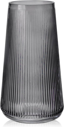 Glasvase Dekovase Rillen Ins Style Blumenvase Tischdeko 20cm