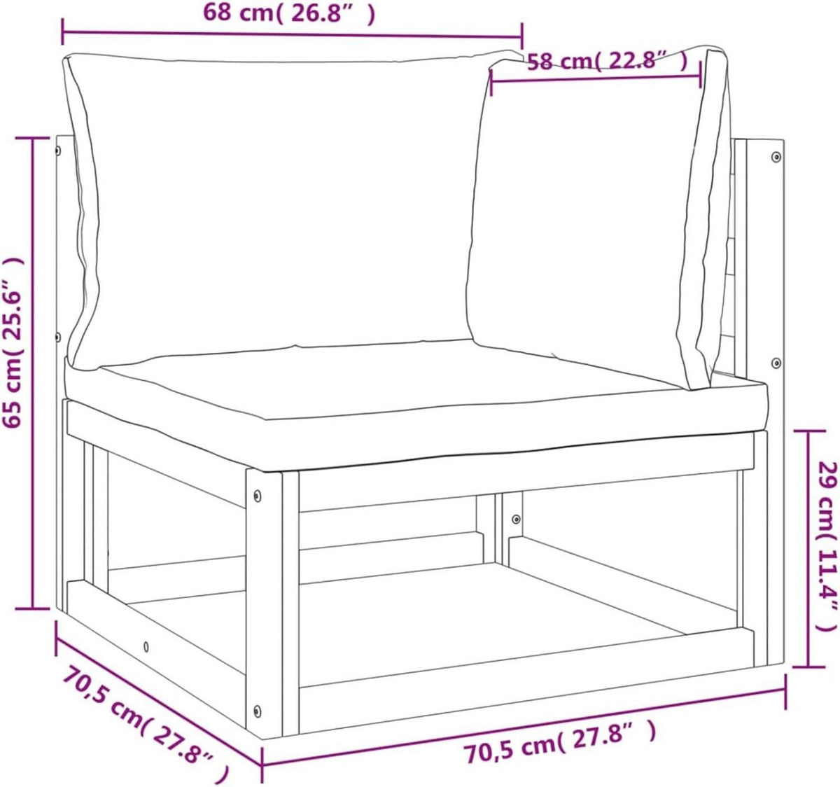Festnight Gartenmöbel Set Holz 6-teilig Outdoor Lounge Sitzgarnitur Taupe Kissen