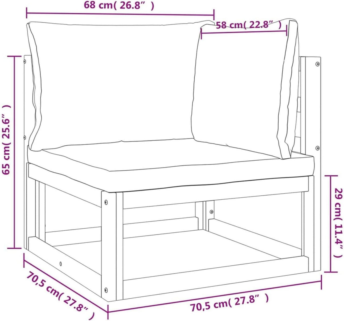 Holz Garten Lounge Set 12-teilig mit Akazienholz, Sitzkissen und Tisch