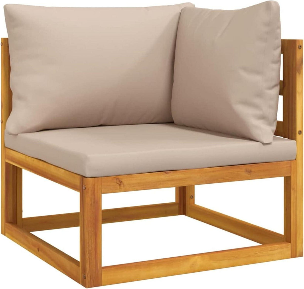 Festnight Gartenmöbel Set Holz 4-TLG Lounge Outdoor Sitzecke Taupe Kissen