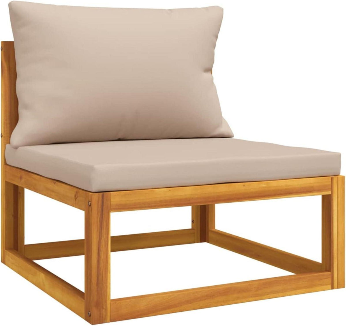 Garten Lounge Set Holz 4-tlg Sitzgruppe Outdoor Akazienholz Taupe Kissen