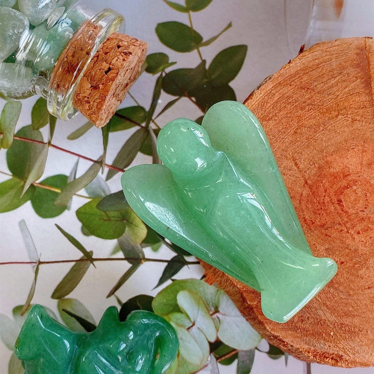 Schutzengel Figur Grün Aventurin Heilkristall Geschenk