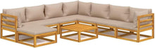 9-TLG Lounge Gartenmöbel Set Holz Eckteil Mittelteil