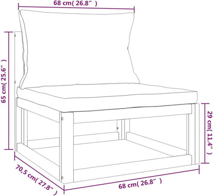 Festnight Gartenmöbel Set Holz Lounge Sitzgarnitur Outdoor Taupe Kissen 3tlg