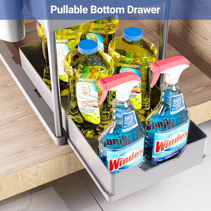 Unter Waschbecken Regal 2 Etagen Küchenregal Organizer Grau