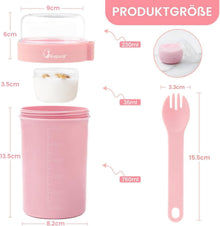 Bugucat Müslibecher to Go 760ml + 230ml mit