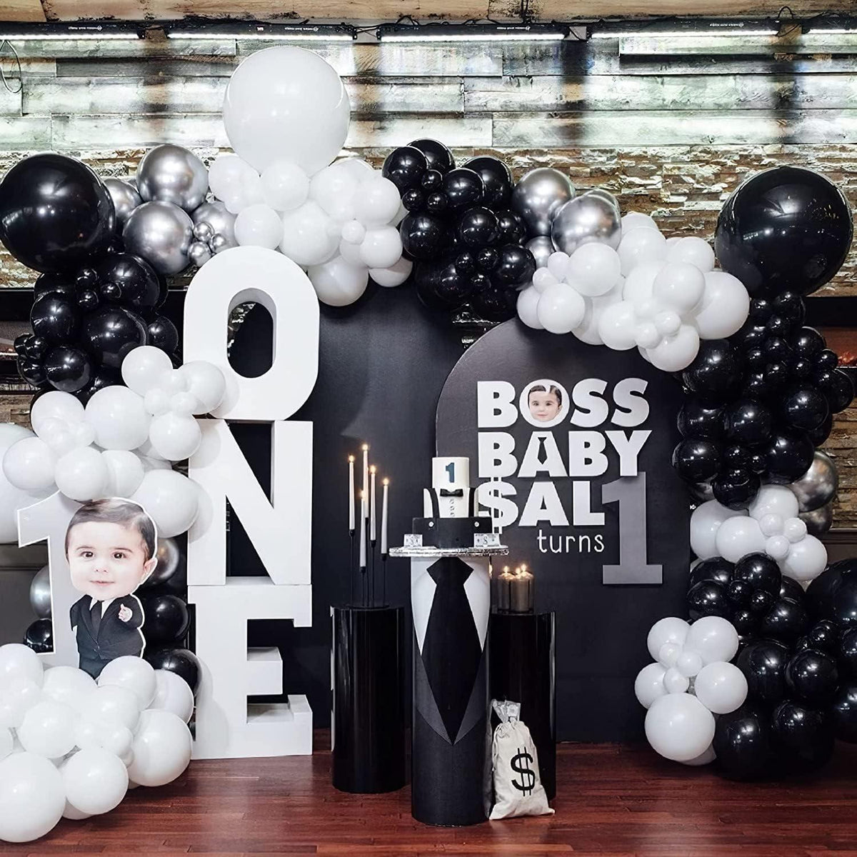 Luftballons Schwarz Ballon Set 120-teilig für Geburtstag Hochzeit