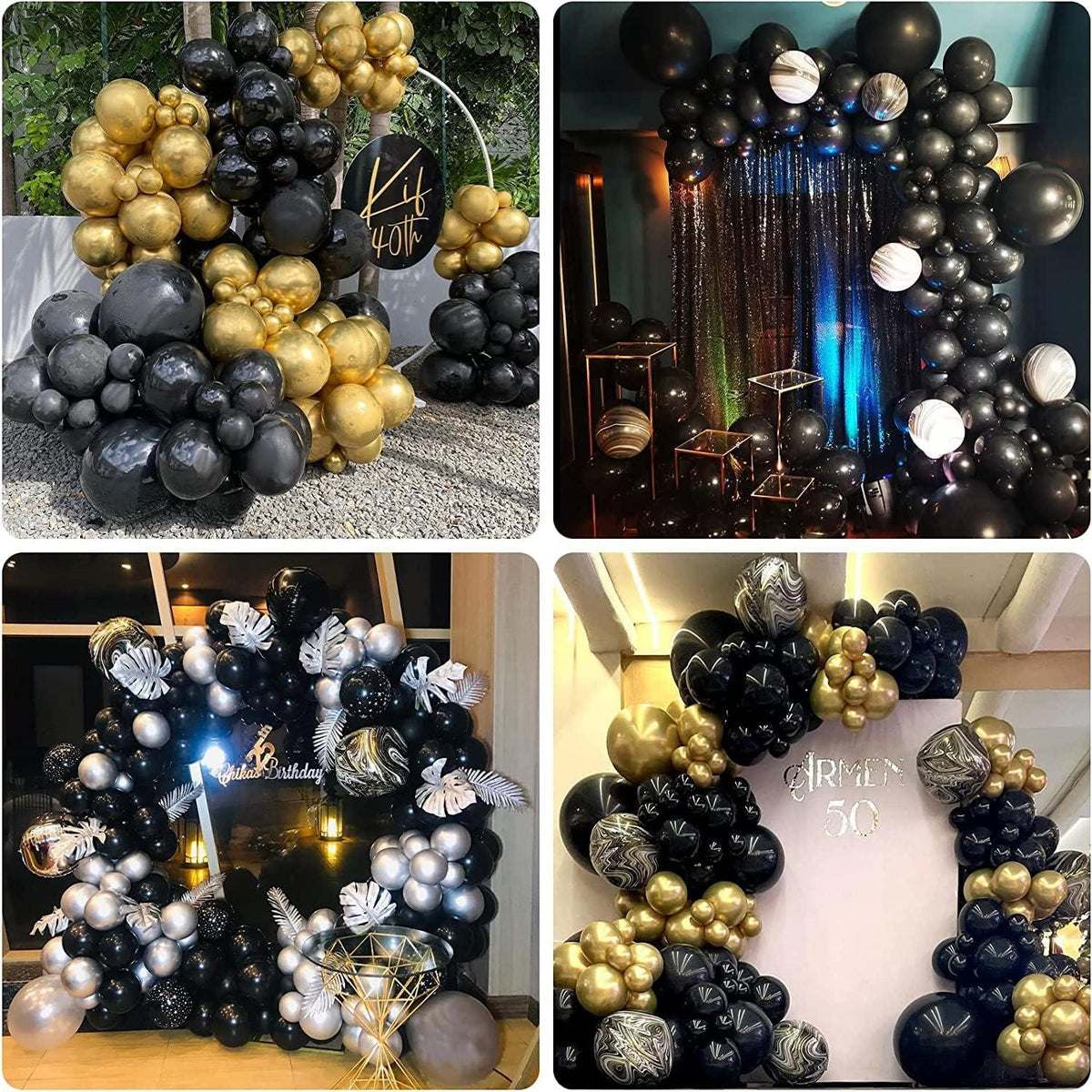 120 Schwarz Luftballons Set Ballongirlande 18 12 10 5 Zoll Partydekoration