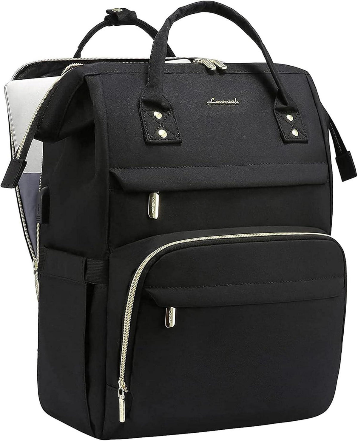 Groß Schwarz Wasserdichter Laptoprucksack 17 Zoll mit getrenntem Fach