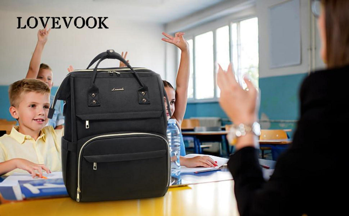 Wasserdichter Laptoprucksack 17 Zoll mit getrenntem Fach, Schwarz