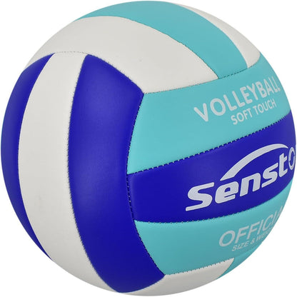 Wasserfester Volleyball Größe 5 mit Pumpe, Hellblau