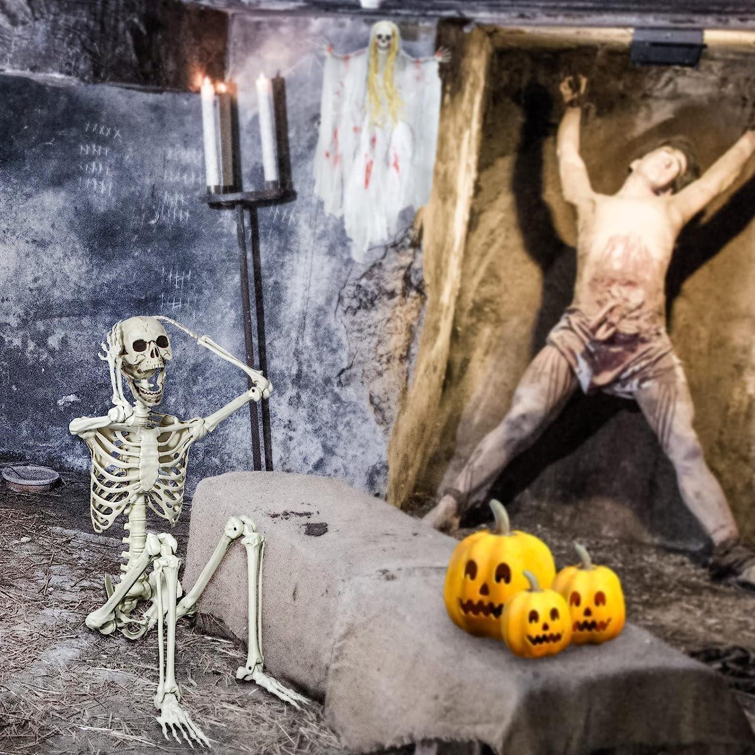 165CM Halloween Skelett Ganzkörper Formbare Knochen Dekoration 5.4ft