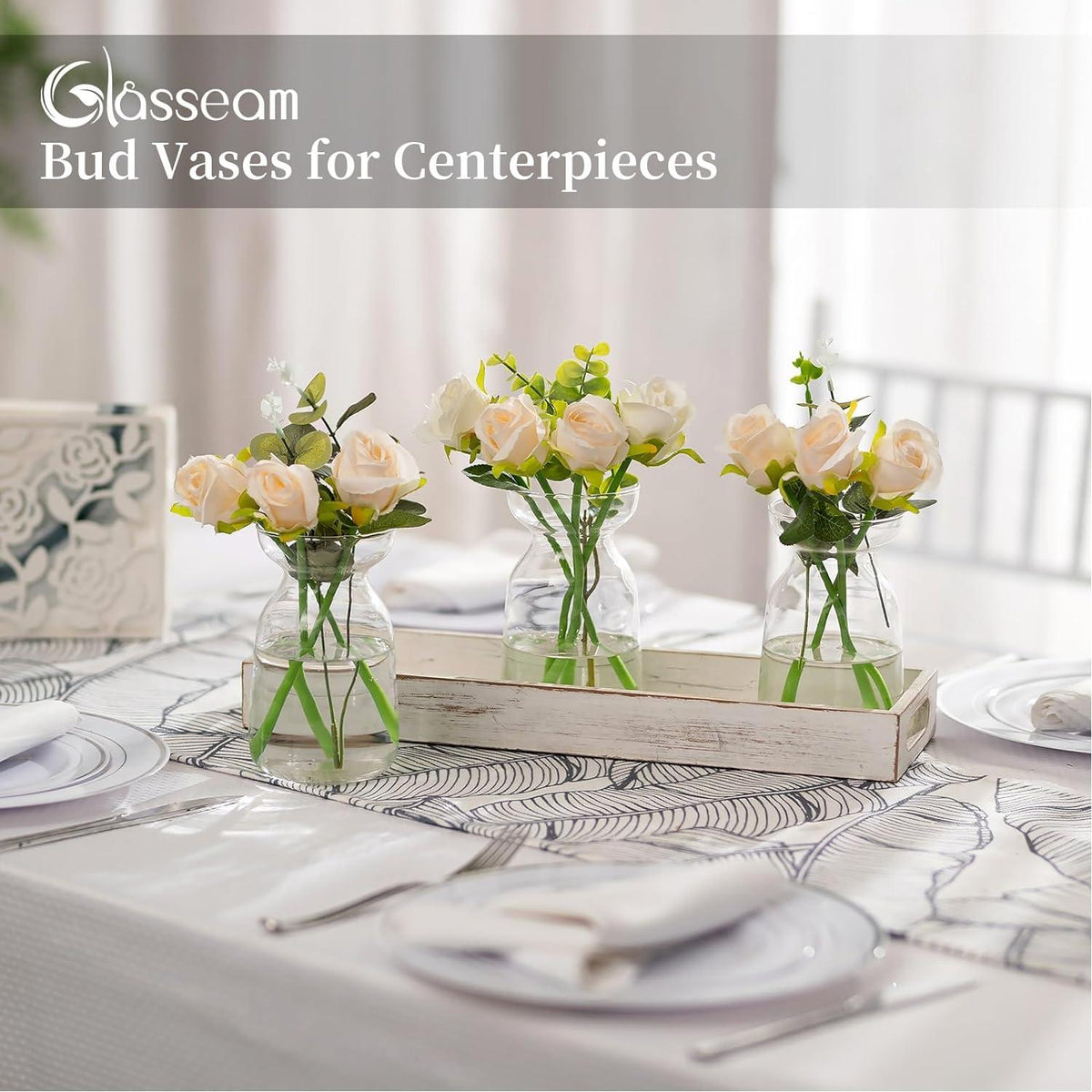 Kleine Glasvasen Set Modern Tulpenvase Blumenvase Deko