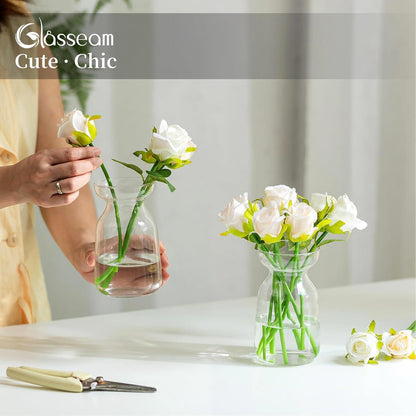 3er Set Moderne Glasseam Glasvasen für Tischdeko Hochzeit