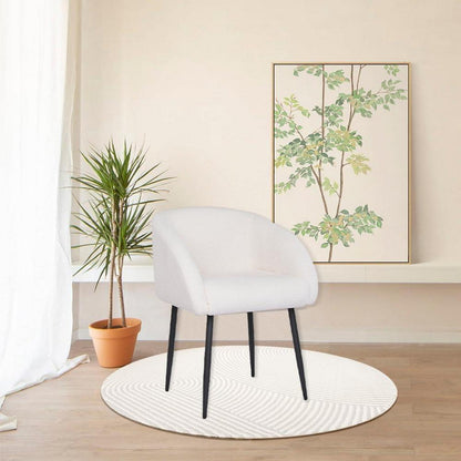 Lammwoll Sessel Lounge Modern Schwarz Metallbeine