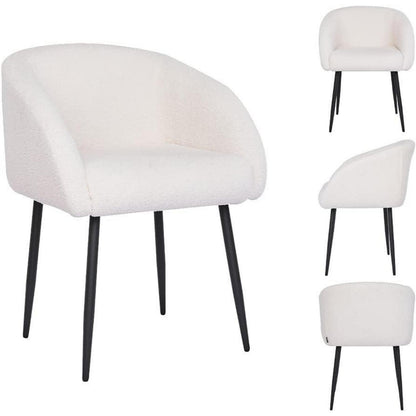 Lammwoll Sessel Lounge Modern Schwarz Metallbeine
