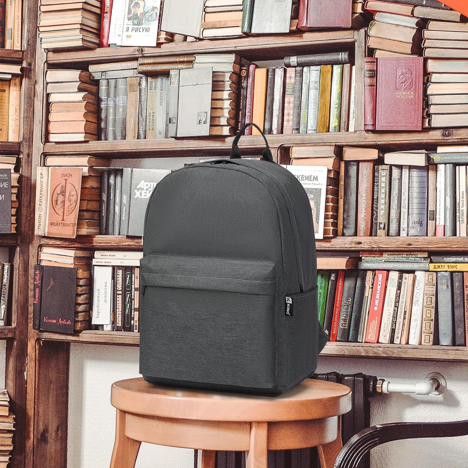 Leichter College-Rucksack wasserabweisend 15,4 Zoll Laptop Gunkelgrau