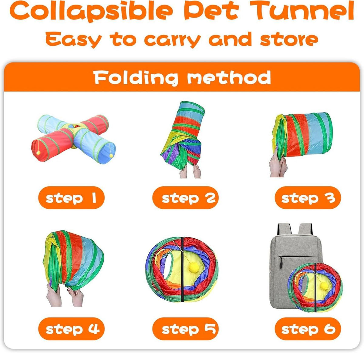 Kaninchen Meerschweinchen Tunnel Spielzeug 4 Wege zusammenklappbar