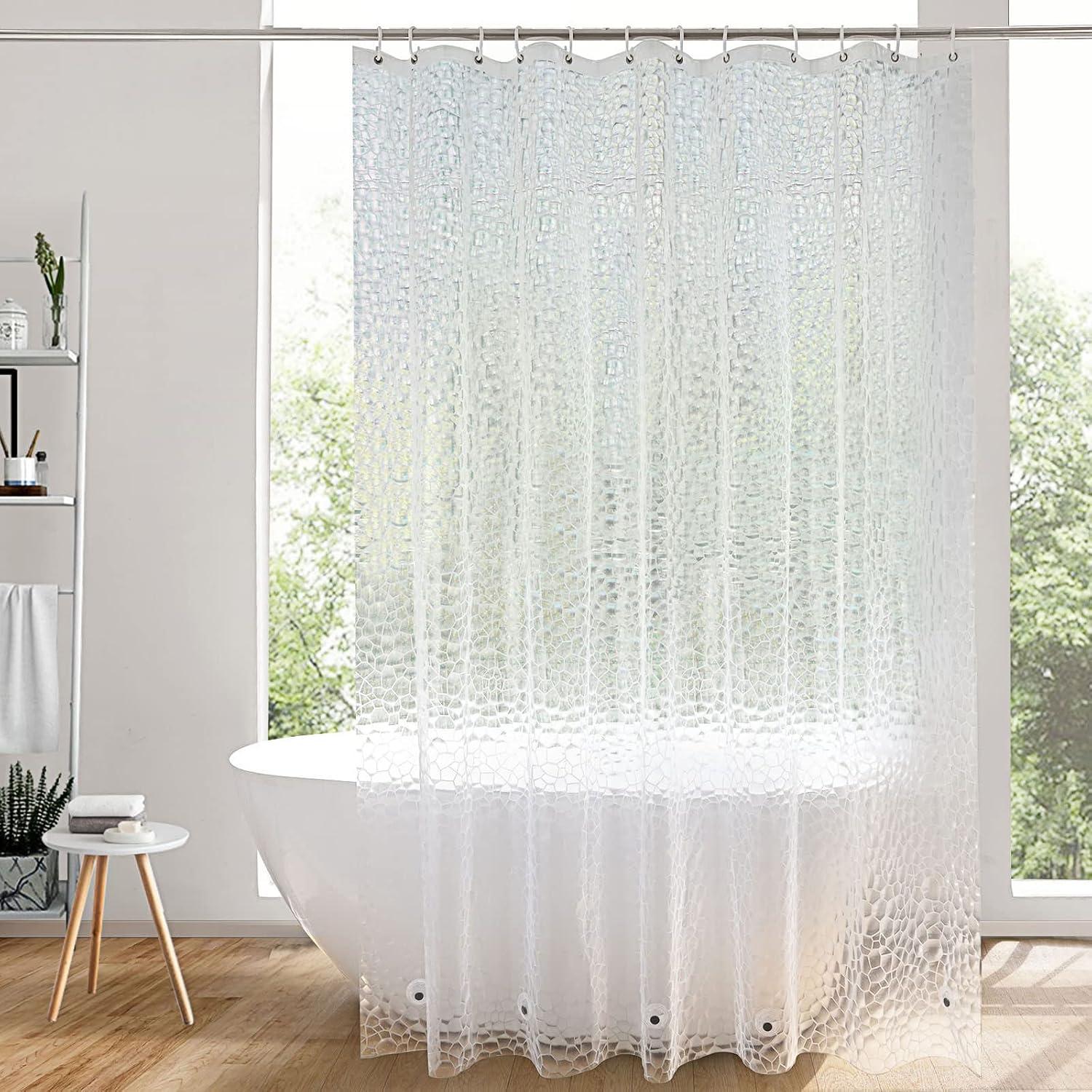 Duschvorhang Antischimmel Wasserdicht Transparent 180x190cm 5 Magnete