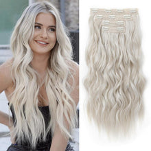 60cm Clip-in Haarverlängerung Platinblond – Lange Strandwellen
