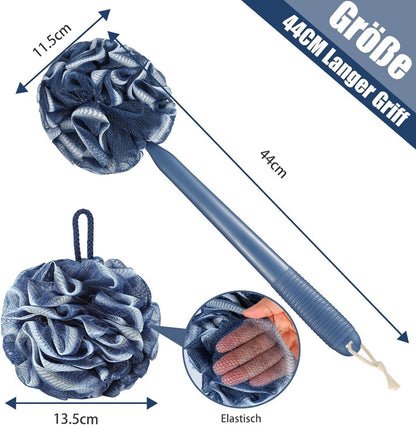 Peeling Schwamm Set Badeschwamm Duschschwamm Rückenbürste Luffa Blau