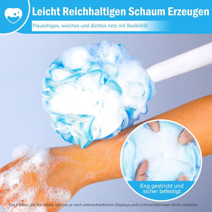 Duschschwamm mit langem Stiel und Luffa-Schwamm 2er Set