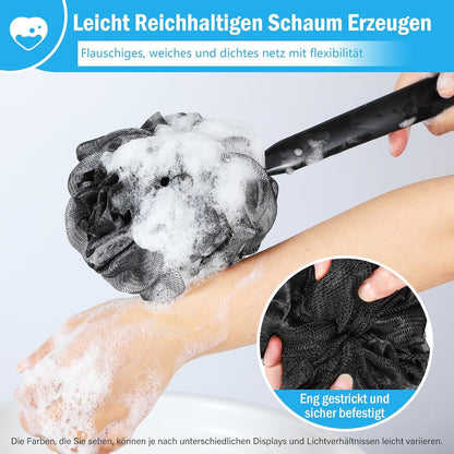 Badeschwamm Duschschwamm Set Peeling Schwamm Rückenbürste 42cm Luffa