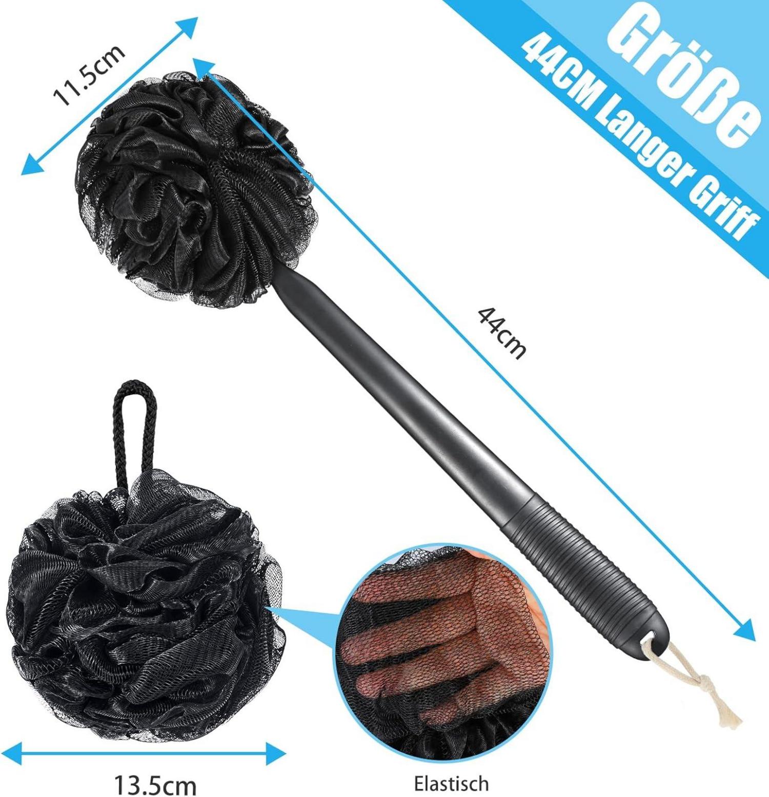 Badeschwamm Duschschwamm Set Peeling Schwamm Rückenbürste 42cm Luffa