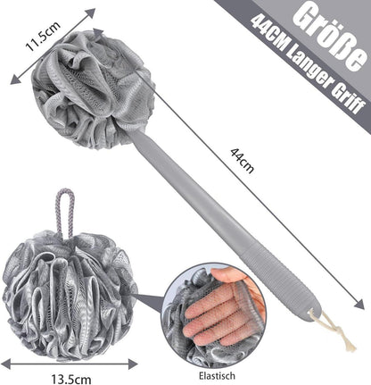 Badeschwamm Duschschwamm Set Peeling Schwamm Rückenbürste Luffa-Grau