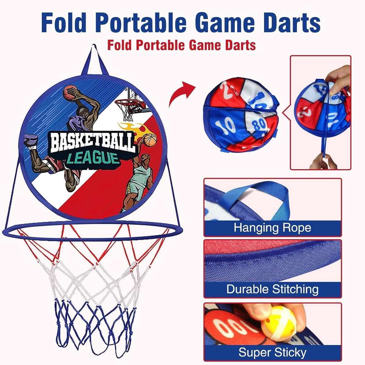 Basketballkorb Dartscheibe-Set Kinder 2 in 1 Indoor Outdoor Spielzeug
