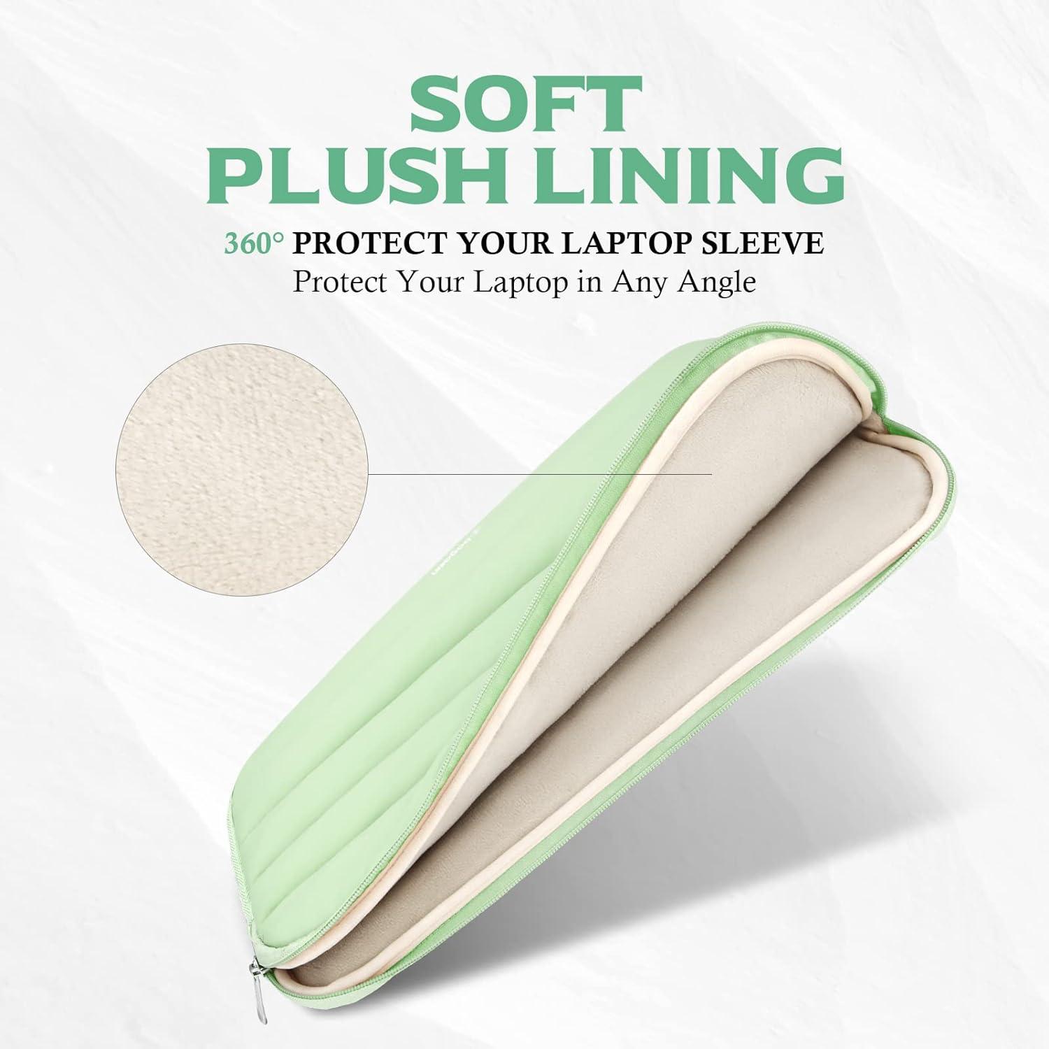 Laptop Hülle Tasche 14 Zoll TSA Wasserdicht Schutzhülle 4-lagiger Schutz Grün